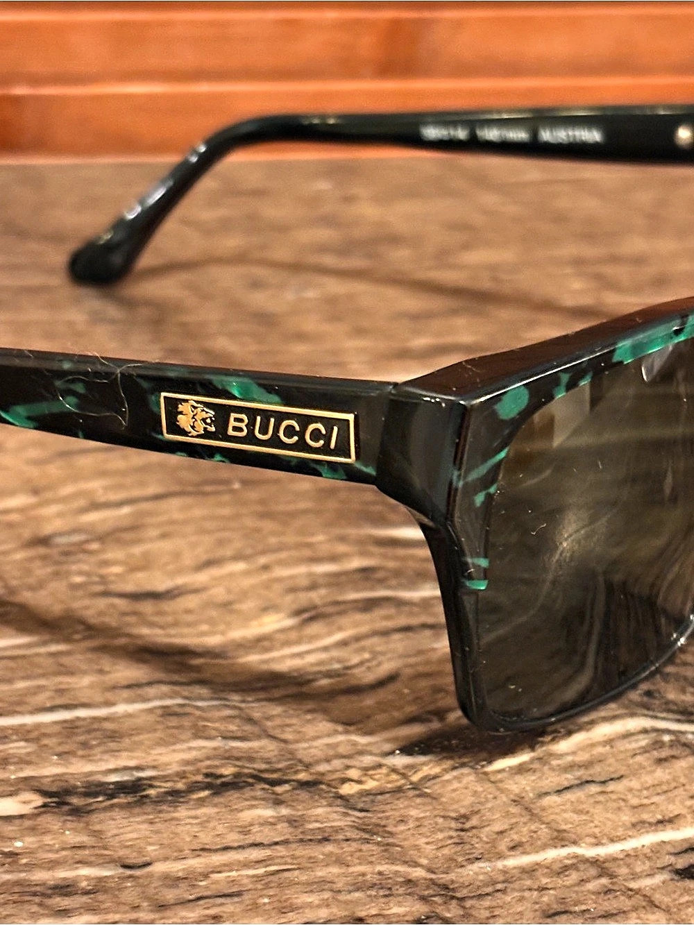 Bucci Aristocat Black & Green Sunglasses - Picture 3 of 8